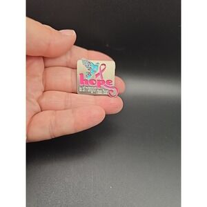Hope is Stronger Than Fear Pin Lapel Breast Cancer Awareness Enamel Collectible